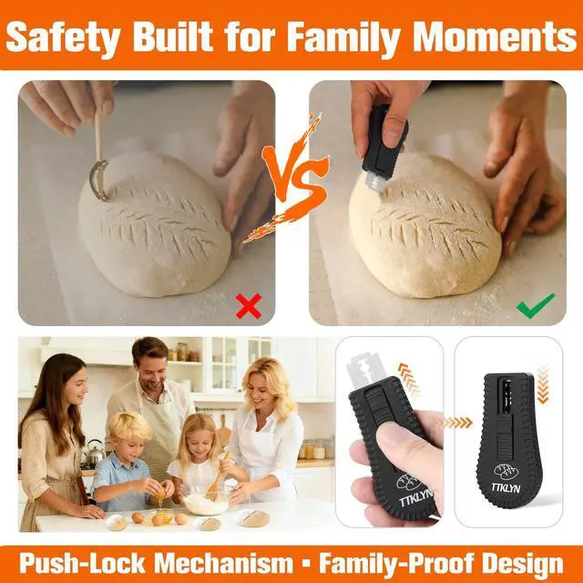 Alt view image 3 of 7 - TTKLYN Bread Lame Dough Scoring Tool | Extractable & Magnetic Bread Scoring Tool with 6 Razor Blades