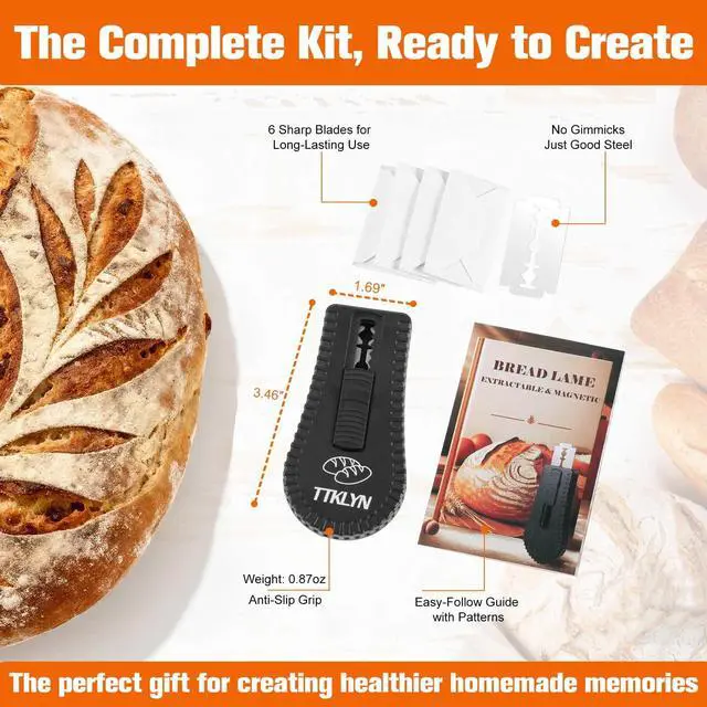 Alt view image 7 of 7 - TTKLYN Bread Lame Dough Scoring Tool | Extractable & Magnetic Bread Scoring Tool with 6 Razor Blades