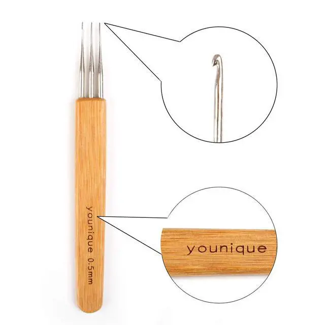 Alt view image 3 of 7 - Dreadlocks Crochet Hook for Hair 3pcs/Set (1 Hook, 2 Hooks, 3 Hooks) 0.75mm Dreadlock Hooks with Wooden Handle Crochet Needles for Hair Dreadlock Needle Tool for Braid Craft