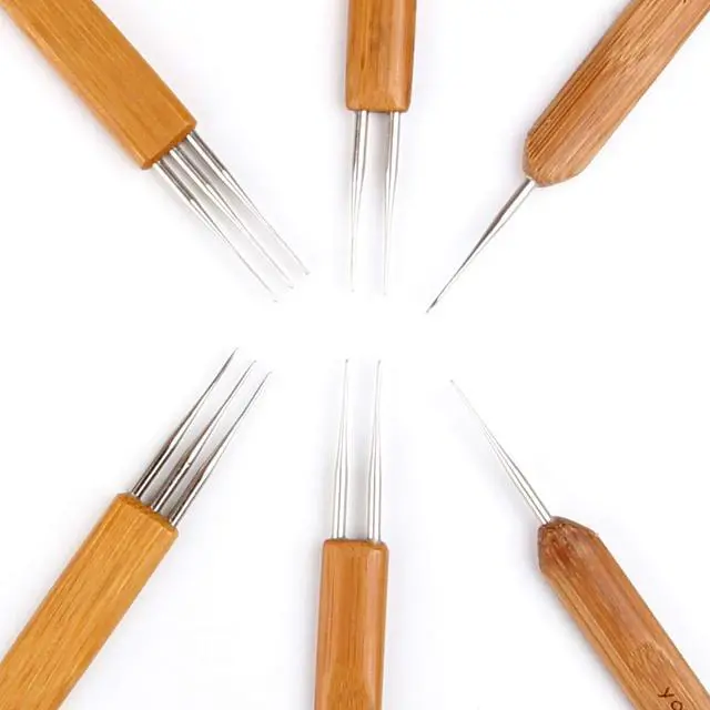 Alt view image 6 of 7 - Dreadlocks Crochet Hook for Hair 3pcs/Set (1 Hook, 2 Hooks, 3 Hooks) 0.75mm Dreadlock Hooks with Wooden Handle Crochet Needles for Hair Dreadlock Needle Tool for Braid Craft
