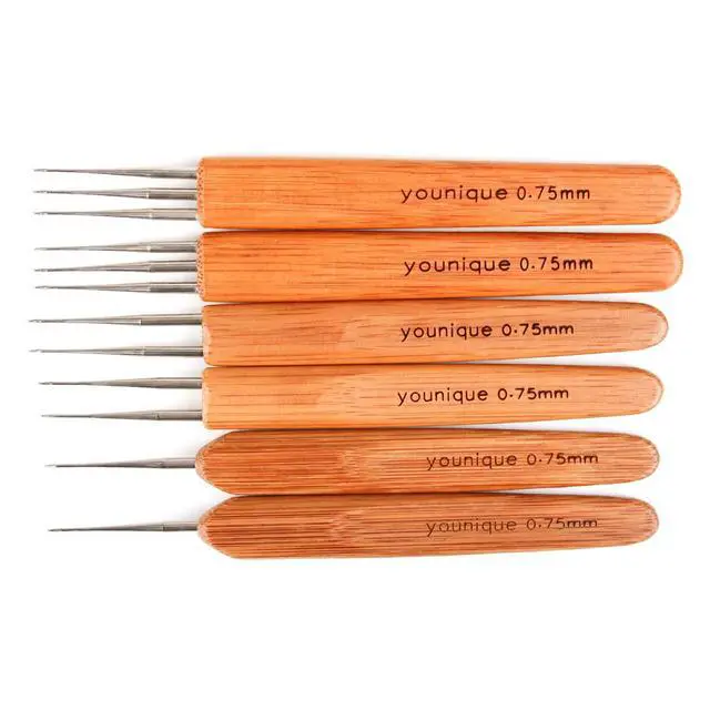 Alt view image 7 of 7 - Dreadlocks Crochet Hook for Hair 3pcs/Set (1 Hook, 2 Hooks, 3 Hooks) 0.75mm Dreadlock Hooks with Wooden Handle Crochet Needles for Hair Dreadlock Needle Tool for Braid Craft