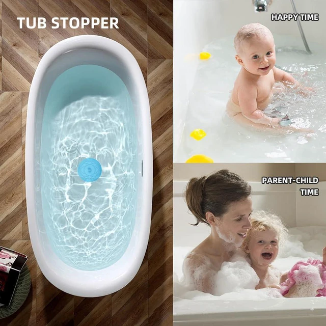 Alt view image 5 of 7 - Tub Stopper 2PCS,Bathtub Drain Stopper,6 inches Bathtub Tub Drain Cover Stopper,Silicone Drain Plug Plug,Kitchen Bathroom Hair Water Shower Stopper,Large Bathroom Laundry Accessories (Blue/Green)