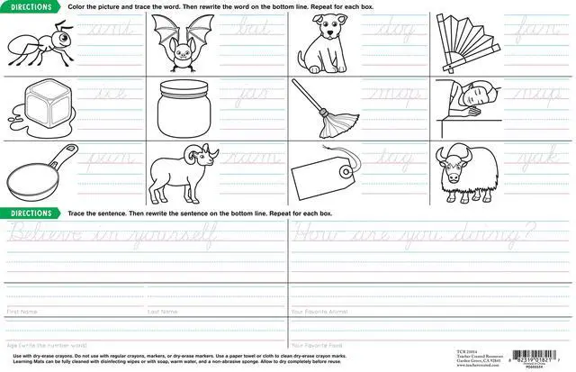 Alt view image 3 of 4 - Teacher Created Resources Cursive Writing Practice Learning Mat (TCR21014)