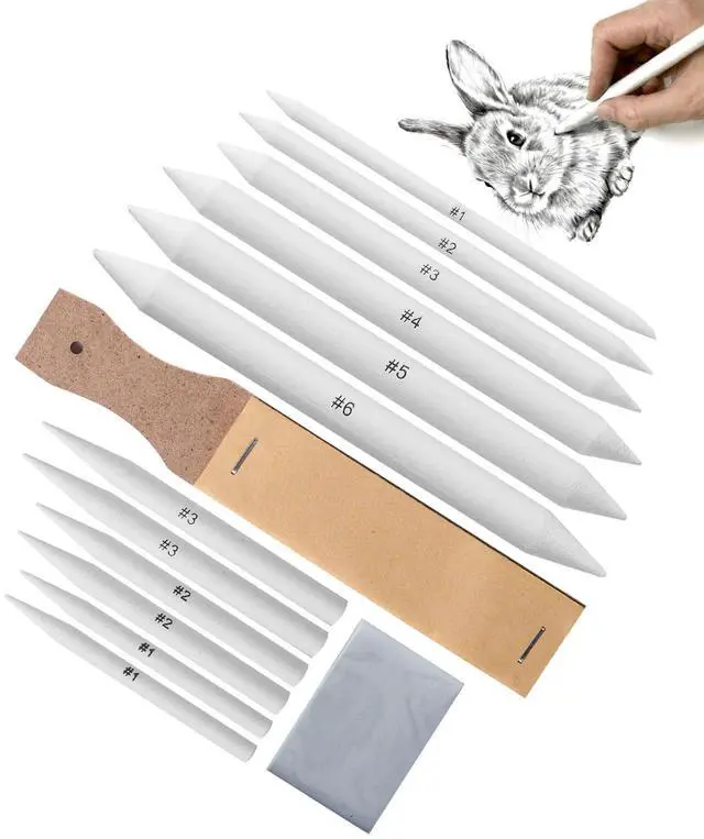 Main image of Mr. Pen - 14 Pack of Blending Stumps, Art Eraser, Blending Sticks for Drawing, Shading Pencils for Sketching | Tortillions Paper Art Blenders with Sandpaper Sharpeners & Kneaded Eraser for Beginner Ar