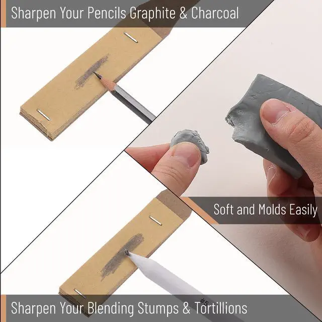 Alt view image 3 of 7 - Mr. Pen - 14 Pack of Blending Stumps, Art Eraser, Blending Sticks for Drawing, Shading Pencils for Sketching | Tortillions Paper Art Blenders with Sandpaper Sharpeners & Kneaded Eraser for Beginner Ar