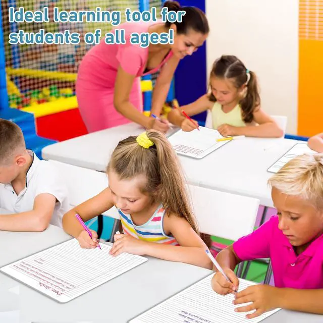 Alt view image 5 of 7 - 24Pcs Dry Erase Notebook College Ruled Lined Cardboard for Students Double Sided Lined Erasable Notebook Whiteboard Writing Note Pad Lapboard for Teacher Classroom Homeschool Portable Tool 12" x 9"