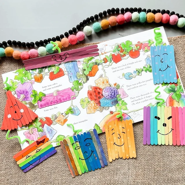 Alt view image 4 of 5 - WISYOK 120Pcs 4.5 Inch Popsicle Sticks, Rainbow Color | Birtch Wood, Craft Sticks for Ice Cream, Lolly, DIY, Children Education, School Projects