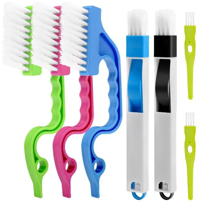 Main image of Eduftis 7Pcs Crevice Cleaning Brush, Multifunctional Window Track Cleaning Tools and Window Groove Cleaning Brush, Home Kitchen Bathroom Window Faucets, Easy to Use Cleaner Supplies Tool