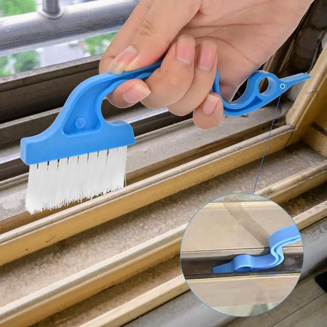 Alt view image 2 of 7 - Eduftis 7Pcs Crevice Cleaning Brush, Multifunctional Window Track Cleaning Tools and Window Groove Cleaning Brush, Home Kitchen Bathroom Window Faucets, Easy to Use Cleaner Supplies Tool