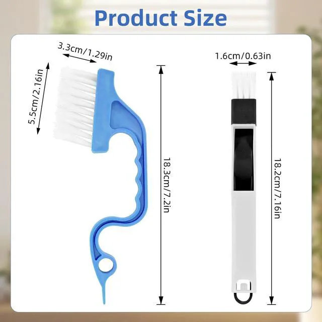 Alt view image 7 of 7 - Eduftis 7Pcs Crevice Cleaning Brush, Multifunctional Window Track Cleaning Tools and Window Groove Cleaning Brush, Home Kitchen Bathroom Window Faucets, Easy to Use Cleaner Supplies Tool