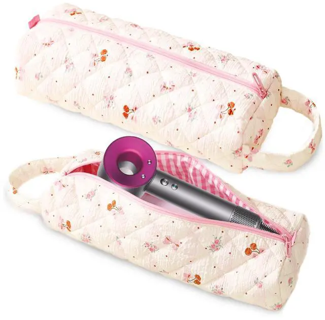 Main image of Baglemon Quilted Hair Tool Travel Bag for Hairdryers Curling Irons and Flat Irons Convenient Wide Opening Lightweight and Portable with Handle