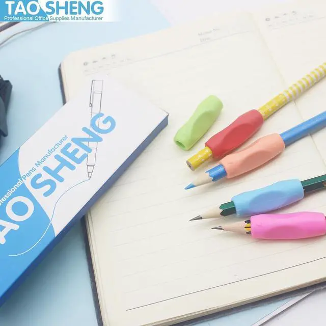 Alt view image 4 of 7 - TAOSHENG Silicone Pen Grips Set, Pure Color Pencil Grips Ambidextrous Writing Aid for Children Adults, Flexable Soft Comfortable Corrective Finger Tool for Students, 5 Pack