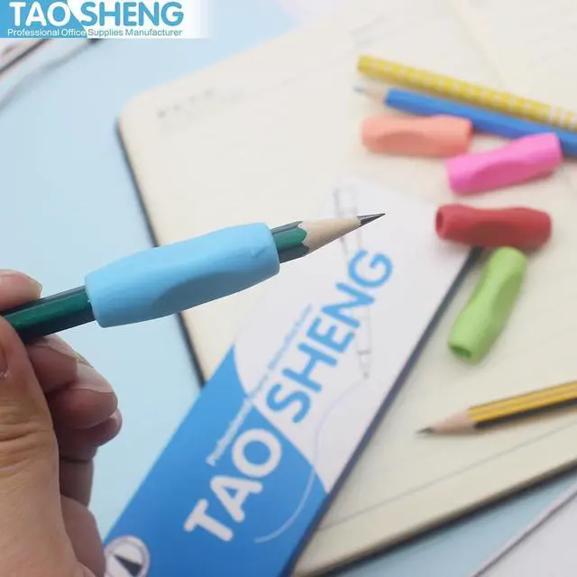 Alt view image 5 of 7 - TAOSHENG Silicone Pen Grips Set, Pure Color Pencil Grips Ambidextrous Writing Aid for Children Adults, Flexable Soft Comfortable Corrective Finger Tool for Students, 5 Pack