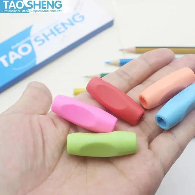 Alt view image 6 of 7 - TAOSHENG Silicone Pen Grips Set, Pure Color Pencil Grips Ambidextrous Writing Aid for Children Adults, Flexable Soft Comfortable Corrective Finger Tool for Students, 5 Pack