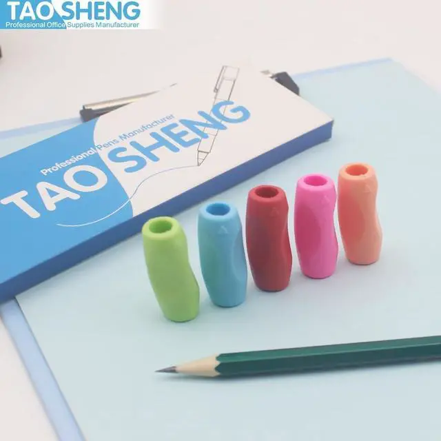 Alt view image 7 of 7 - TAOSHENG Silicone Pen Grips Set, Pure Color Pencil Grips Ambidextrous Writing Aid for Children Adults, Flexable Soft Comfortable Corrective Finger Tool for Students, 5 Pack