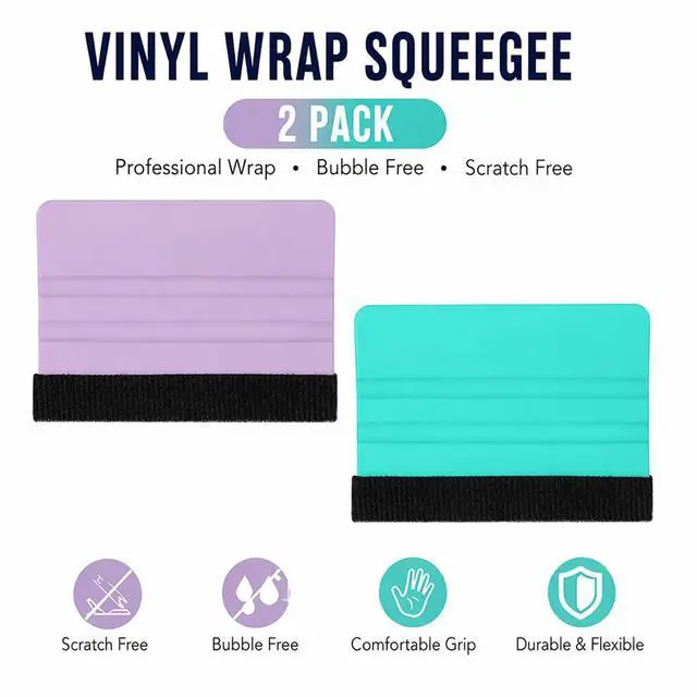 Alt view image 3 of 7 - Felt Squeegee for Vinyl Tint Squeegees Tool Wrap Squeegie Plastic Peel and Stick Wallpaper Kit Small Tools for Car Window Decal Installation 2 Pcs