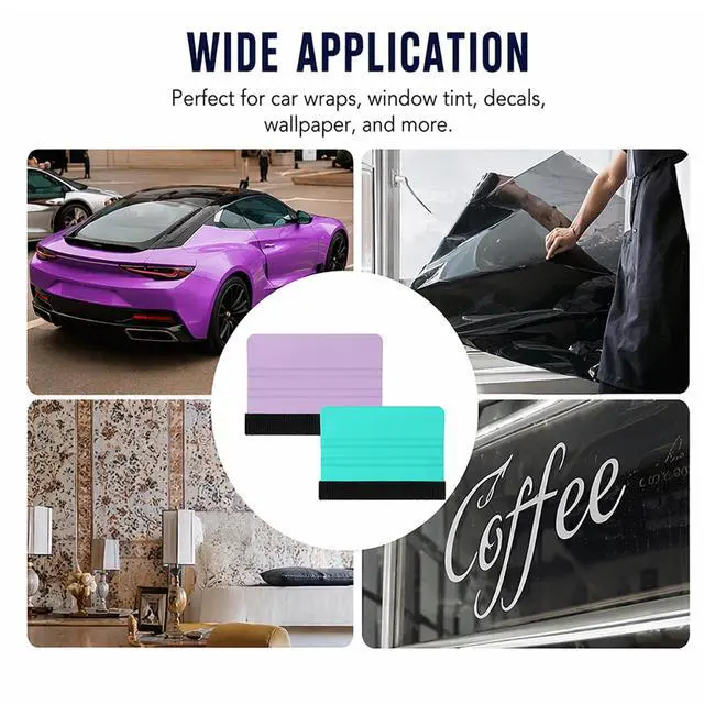 Alt view image 5 of 7 - Felt Squeegee for Vinyl Tint Squeegees Tool Wrap Squeegie Plastic Peel and Stick Wallpaper Kit Small Tools for Car Window Decal Installation 2 Pcs