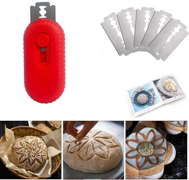 Alt view image 2 of 7 - Bread Lame Dough Scoring Tool,Retractable Sourdough Scoring Tool with Stainless Steel Blade for Bread Baking, Cooking Supplies Accessories (RED)
