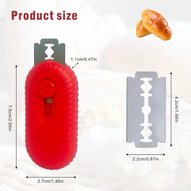 Alt view image 3 of 7 - Bread Lame Dough Scoring Tool,Retractable Sourdough Scoring Tool with Stainless Steel Blade for Bread Baking, Cooking Supplies Accessories (RED)