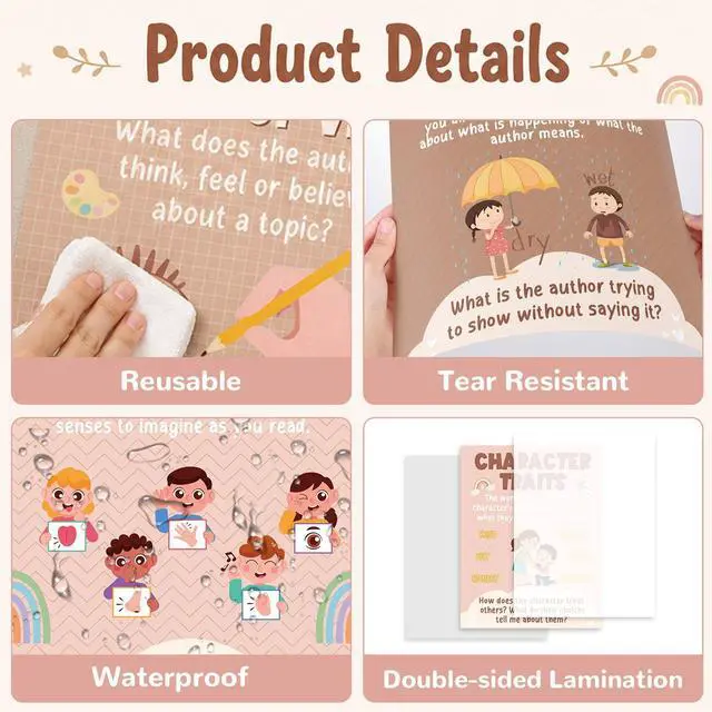 Alt view image 3 of 7 - 21Pcs Boho Reading Strategies Posters Decor for Classroom Reading Comprehension Bulletin Board Boho Literacy Read Skills English Posters for Elementary Middle High School Library Teacher Supplies