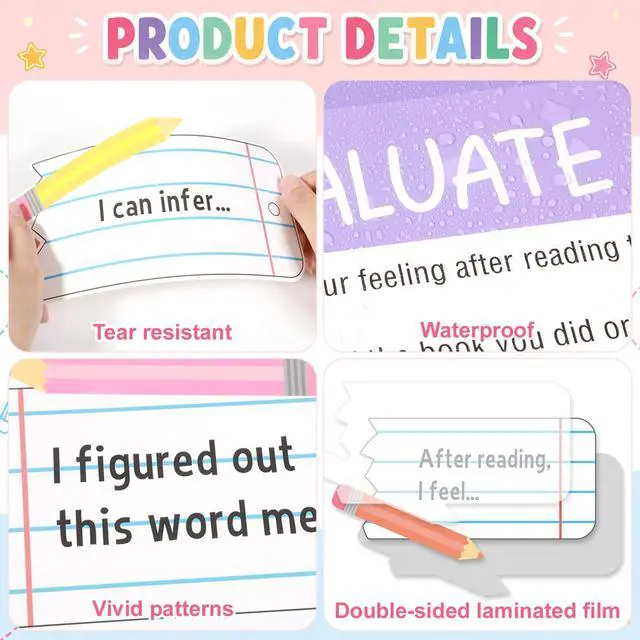 Alt view image 3 of 7 - Reading Strategies Bulletin Board Set Reading Posters for Classroom Pastel | Pencil Notebook Cutouts, Reading Classroom Decor for Back to School Library, Wall, Middle HighTeacher Supplies