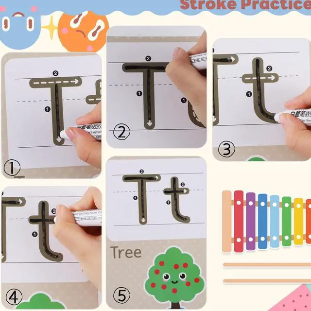 Alt view image 3 of 7 - BESARME 57 Pcs Boho Alphabet for Classroom Wall Bulletin Board | ABC Alphabet Poster, Number 0-10 Shape Color Poster, School Classroom Decor Home Supplies