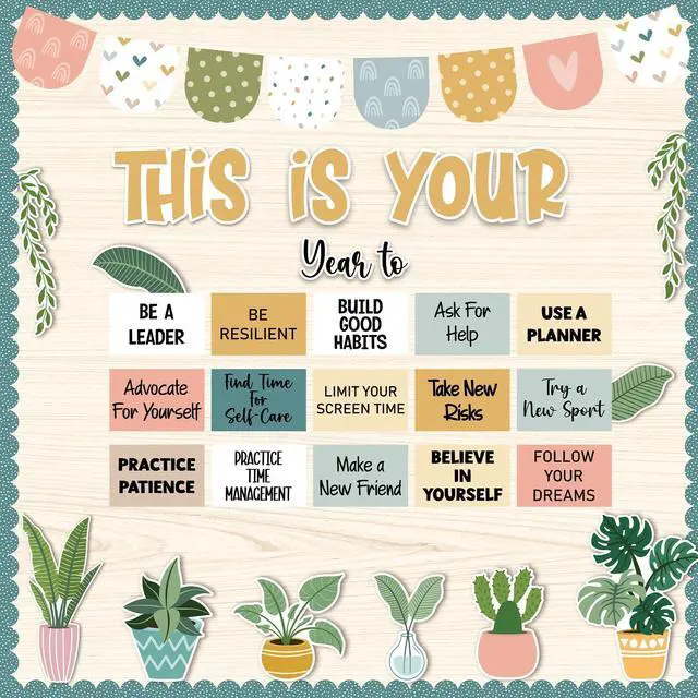 Main image of Classroom Bulletin Board Decorations Set, Growth Mindset Classroom Decor, SEL Positive Affirmation Posters, Motivational Bulletin Board School Wall Decor for Students, Elementary Teacher Supplies