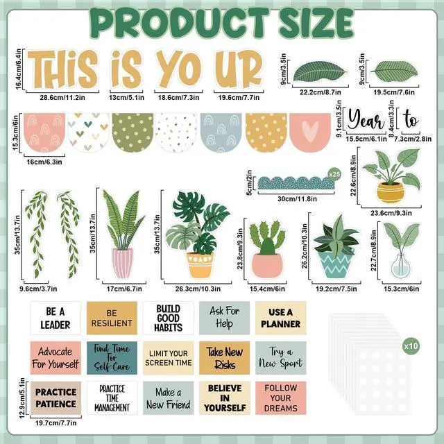 Alt view image 2 of 7 - Classroom Bulletin Board Decorations Set, Growth Mindset Classroom Decor, SEL Positive Affirmation Posters, Motivational Bulletin Board School Wall Decor for Students, Elementary Teacher Supplies