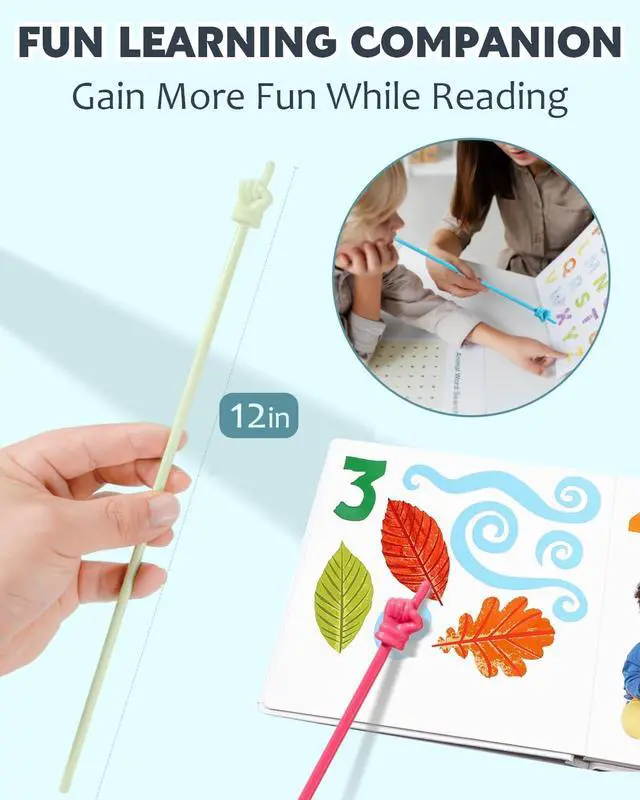 Alt view image 3 of 7 - Dumero 10pcs Finger Pointer for Classroom, Reading Pointers for Kids, Hand Pointing Stick, Teaching Finger Class Pointer for Teachers, Classroom Teacher Must Haves Supplies Essentials