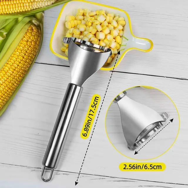 Alt view image 3 of 7 - Corn Stripper, 304 Stainless Steel Corn Peeler, Corn Kernel Remover Tool | Corn Stripper,Corn Peeler,Corn Kernel Remover,304 Stainless Steel,Kitchen Tool,Quickly Removing Corn Kernels from Cob