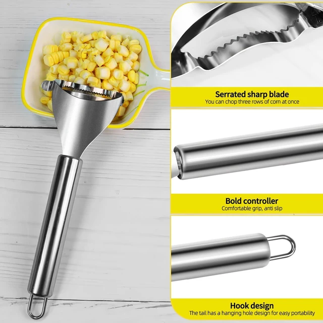 Alt view image 4 of 7 - Corn Stripper, 304 Stainless Steel Corn Peeler, Corn Kernel Remover Tool | Corn Stripper,Corn Peeler,Corn Kernel Remover,304 Stainless Steel,Kitchen Tool,Quickly Removing Corn Kernels from Cob