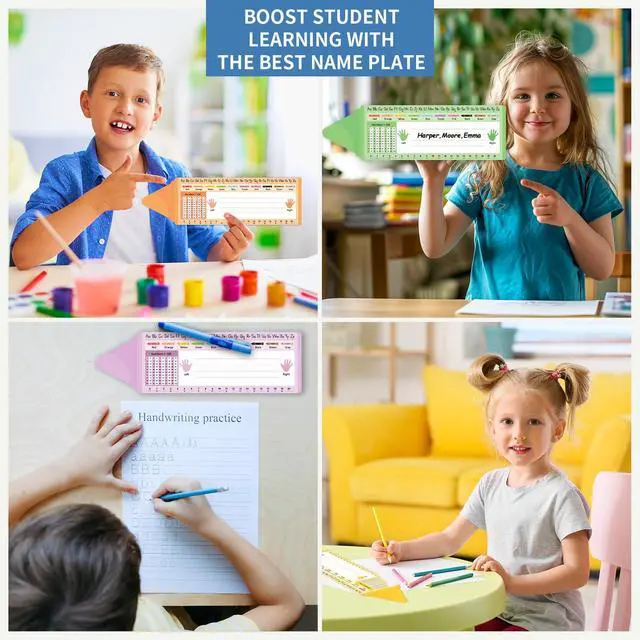 Alt view image 5 of 7 - WALENGIF Desk Name Tags for Classroom 36PCS Double-Sided Laminated Student Name Plates for Desk - Nametags for 1st 2nd 3rd Grade Kindergarten Preschool Must Haves Teacher Supplies Classroom Decor |