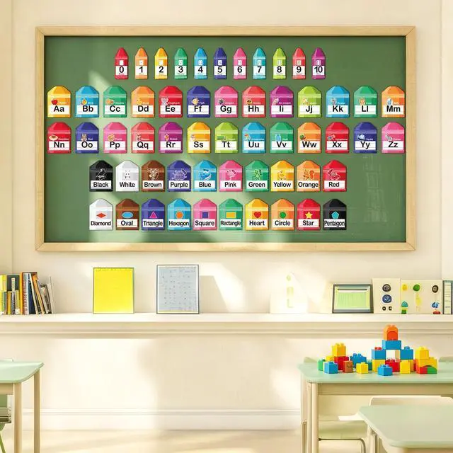Alt view image 5 of 7 - Crayon Alphabet Bulletin Board Set 57Pcs Crayon Alphabet Letters for Wall ABC Number 0-20 Classroom Wall Decorations for Back to School Kindergarten Elementary Classroom Nursery Homeschool Teacher Sup