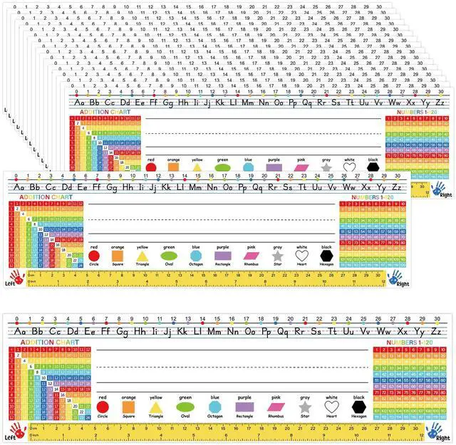 Main image of 36PCS Desk Name Tags for Classroom 3.9x13.8in Colorful Student Name Plates Multipurpose Manuscript Desk Nameplate with Alphabet Number Line for Kindergarten Preschool 1st 2nd 3rd Grade Teaching Supply