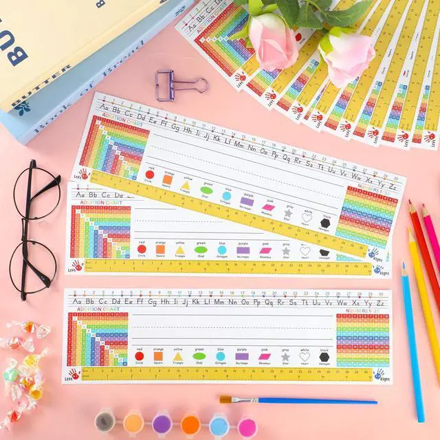 Alt view image 4 of 7 - 36PCS Desk Name Tags for Classroom 3.9x13.8in Colorful Student Name Plates Multipurpose Manuscript Desk Nameplate with Alphabet Number Line for Kindergarten Preschool 1st 2nd 3rd Grade Teaching Supply