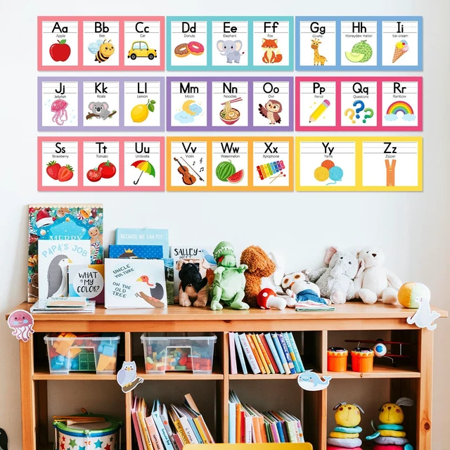 Alt view image 5 of 7 - 6"x14" Pastel Alphabet Number Line for Classroom Wall Decorations, ABC Letter Line Posters Bulletin Board Decor Set, Back to School Kindergarten Preschool Teacher Must Haves Supplies (Colorful)