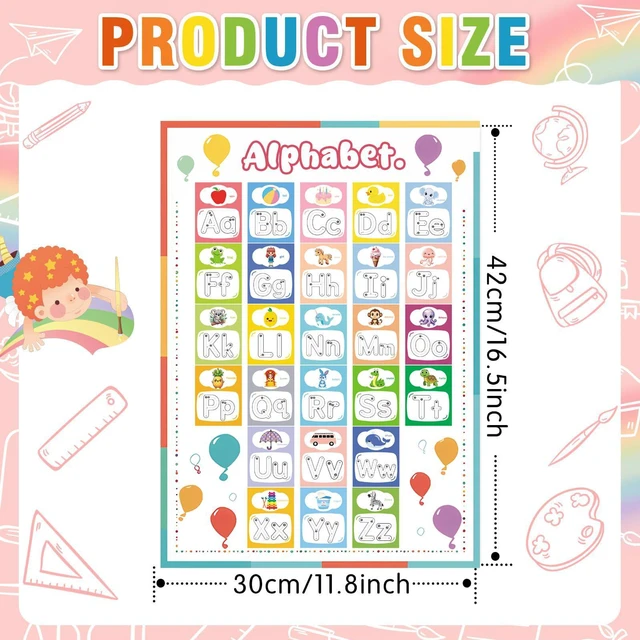 Alt view image 5 of 7 - Hoblynth Number and Alphabet Chart Poster for Classroom Decorations Teaching Chart for Bulletin Board Decorations Back To School Teacher Supplies