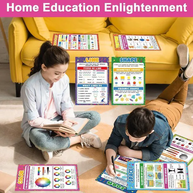 Alt view image 6 of 7 - 8Pcs Art Posters Elements of Art Principles of Design Classroom Decorations Arts Classroom Poster for Student Teacher Supplies Elementary Middle School High School Must Haves 15.7 x 11in