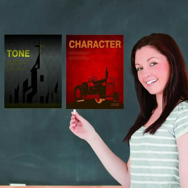 Alt view image 7 of 7 - 9 Pieces Elements of Novel Posters Literature Art Prints English Language and Literature Posters for Middle School and High School Classroom Library Office or English Classroom Decorations or