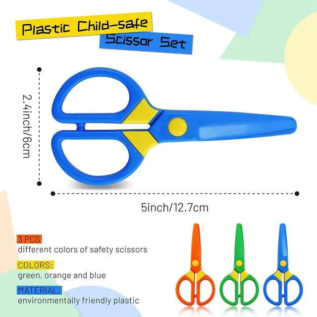Alt view image 2 of 6 - JIALEEY Plastic Child-Safe Scissor Set, Toddlers Training Scissors, Pre-School Training Scissors and Children Art Supplies3pcs