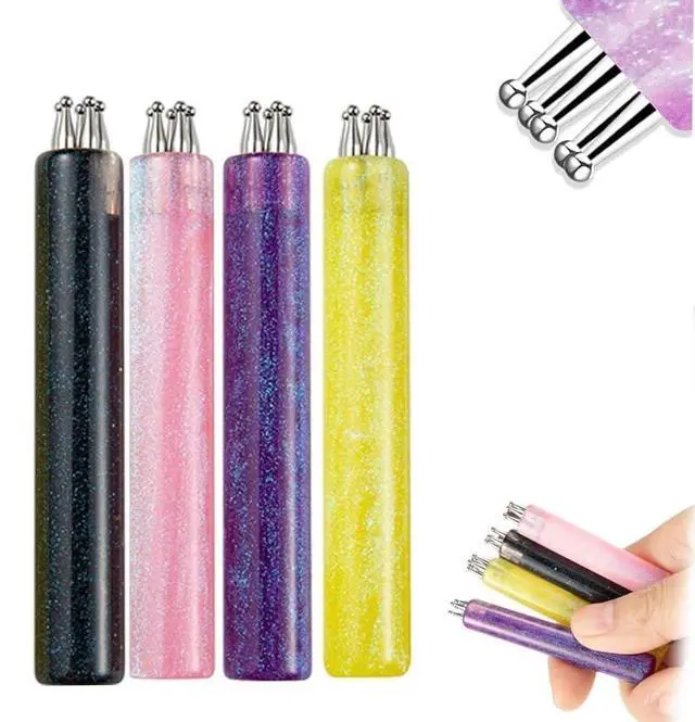 Main image of 5 Petal Flower Nail Dotting Pen, 1.8mm Fine Tip, Nail Art Tool for Painting, Sculpting, Rhinestone DIY and Salon, 4 Pieces