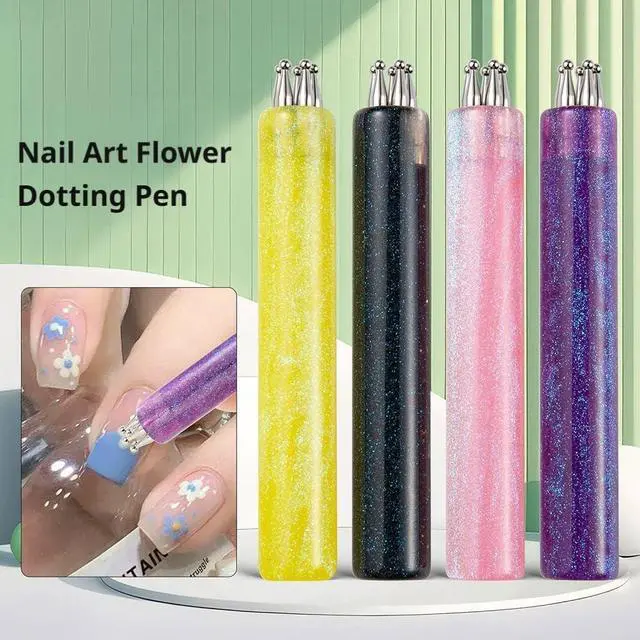 Alt view image 3 of 7 - 5 Petal Flower Nail Dotting Pen, 1.8mm Fine Tip, Nail Art Tool for Painting, Sculpting, Rhinestone DIY and Salon, 4 Pieces