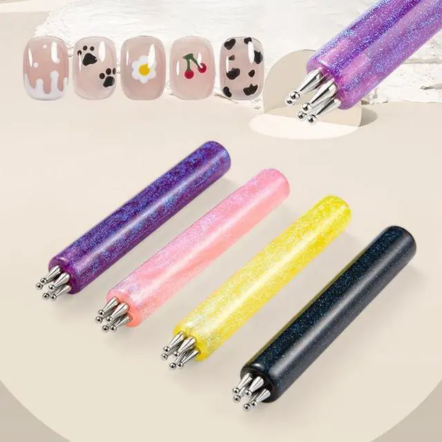 Alt view image 5 of 7 - 5 Petal Flower Nail Dotting Pen, 1.8mm Fine Tip, Nail Art Tool for Painting, Sculpting, Rhinestone DIY and Salon, 4 Pieces