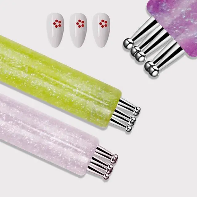 Alt view image 6 of 7 - 5 Petal Flower Nail Dotting Pen, 1.8mm Fine Tip, Nail Art Tool for Painting, Sculpting, Rhinestone DIY and Salon, 4 Pieces