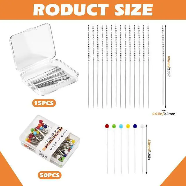 Alt view image 2 of 7 - 15 Pack Snag Repair Tool Set with 50 Positioning Pins, Snag Nab It Tool and Snag Repair Needles for Clothing, Knitwear, Curtains and Fabric,Leather Craft Sewing and Loose Thread Repair(0.03x2.36 Inch)