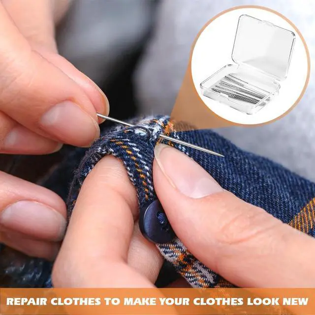 Alt view image 3 of 7 - 15 Pack Snag Repair Tool Set with 50 Positioning Pins, Snag Nab It Tool and Snag Repair Needles for Clothing, Knitwear, Curtains and Fabric,Leather Craft Sewing and Loose Thread Repair(0.03x2.36 Inch)
