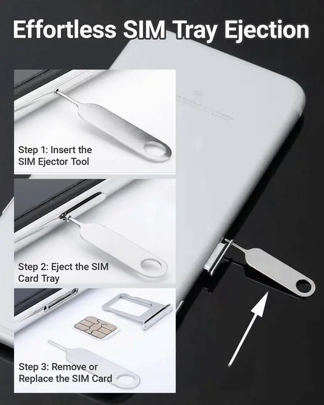 Alt view image 4 of 5 - 18 Pack SIM Card Ejector Tools Kit, Phone Tray Opener Pin for Easy Removal, SIM Tray Opener Pin Key, Standard Key, Compatible with Most Phones, Tablets and Other Mobile Devices
