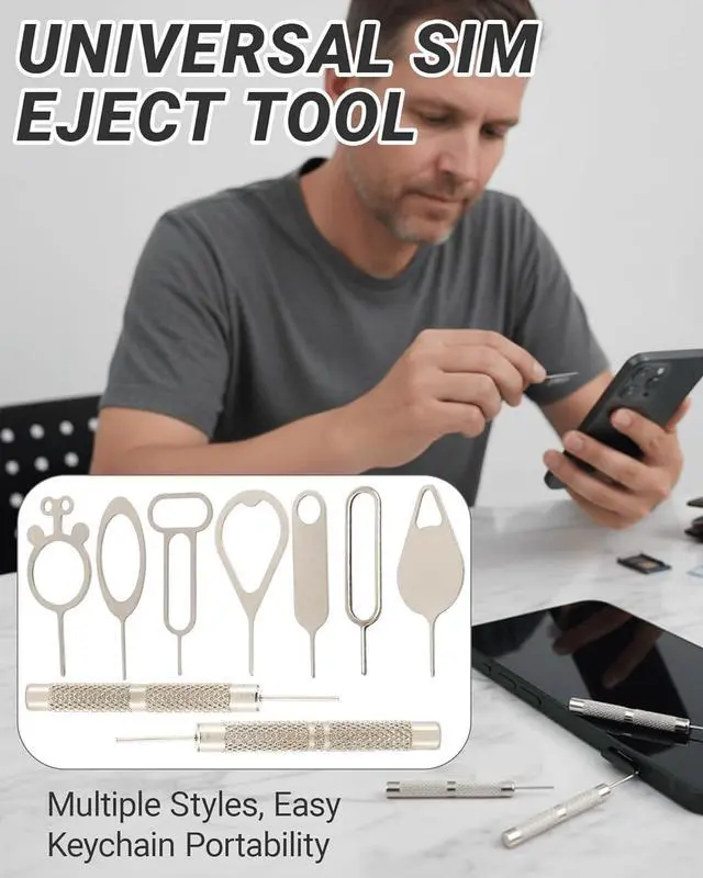 Alt view image 5 of 5 - 18 Pack SIM Card Ejector Tools Kit, Phone Tray Opener Pin for Easy Removal, SIM Tray Opener Pin Key, Standard Key, Compatible with Most Phones, Tablets and Other Mobile Devices