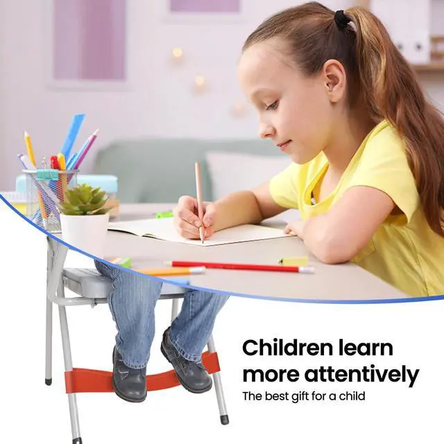 Alt view image 4 of 7 - 1 Blue, 1 Red, 1 Yellow, Chair Bands for Kids with Fidgety Feet | Anti Slip Feature, Improve Focus & Reduce Restlessness, For Sensory ADHD ADD Autism, Sensory Needs