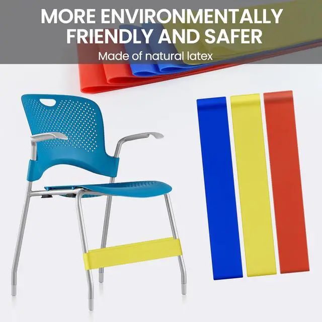 Alt view image 5 of 7 - 1 Blue, 1 Red, 1 Yellow, Chair Bands for Kids with Fidgety Feet | Anti Slip Feature, Improve Focus & Reduce Restlessness, For Sensory ADHD ADD Autism, Sensory Needs